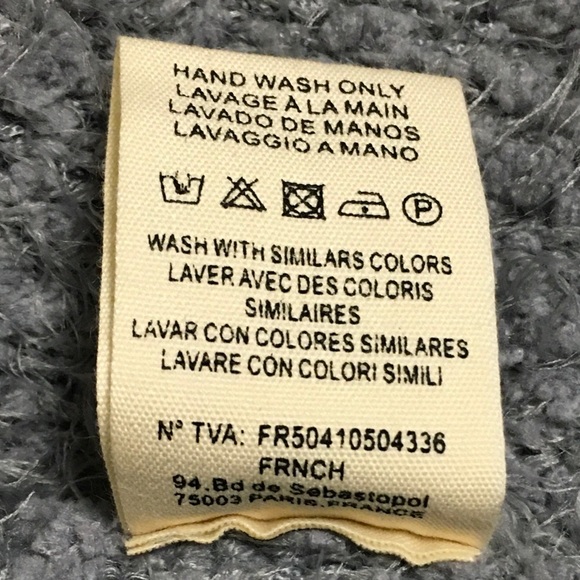 FRNCH Paris gray cardigan sweater fuzzy eyelash longline pockets smash n… - Picture 6 of 8